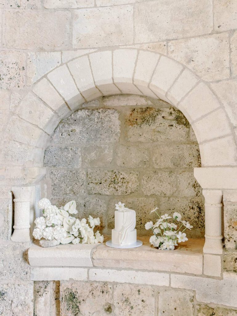 white wedding cake