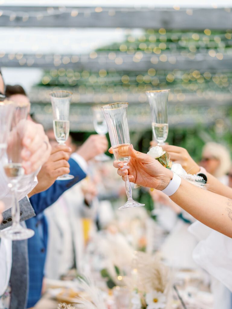 guests lifting their glasses