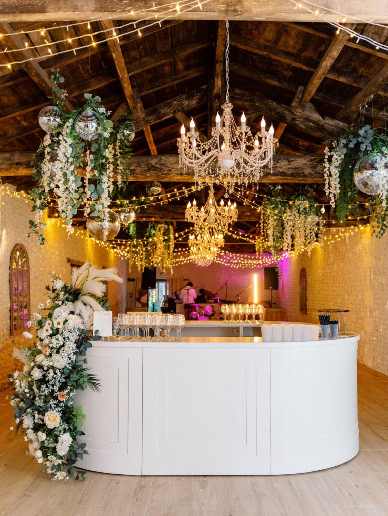 wedding party with a bar