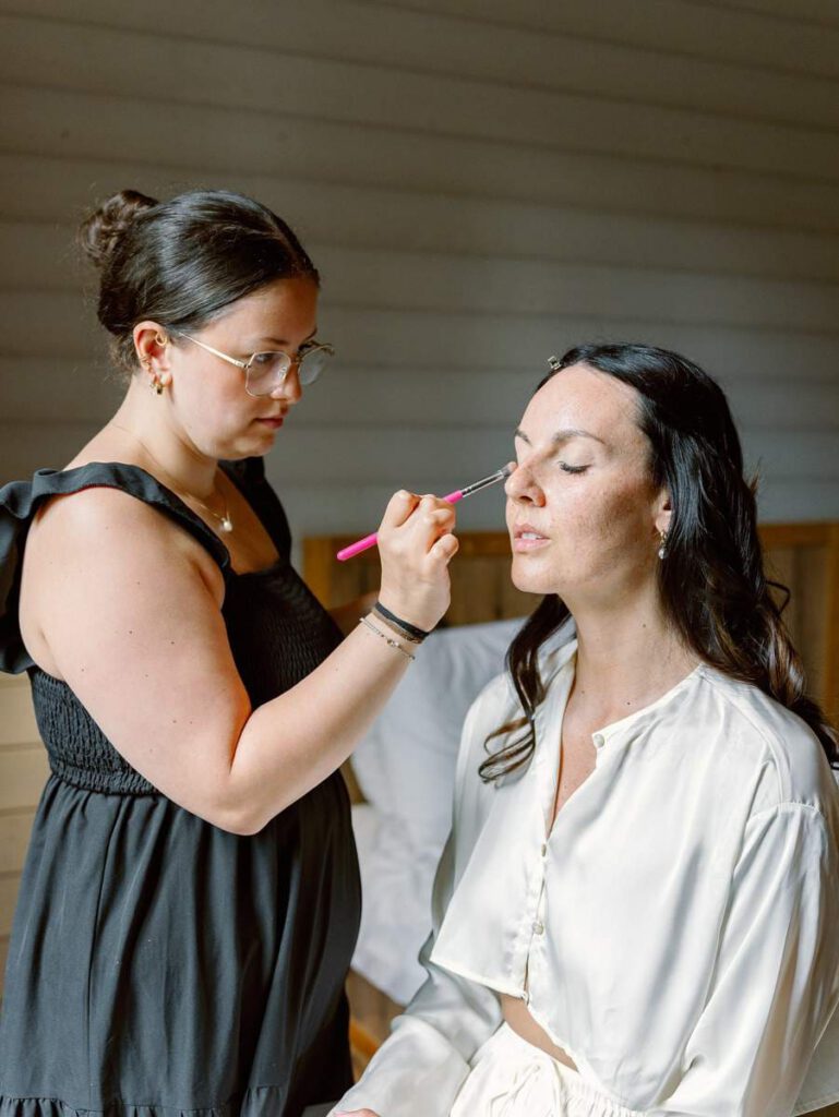 bride during makeup