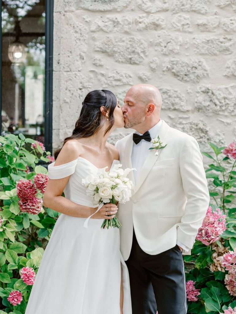 first look of the bride and groom at clos des charmes