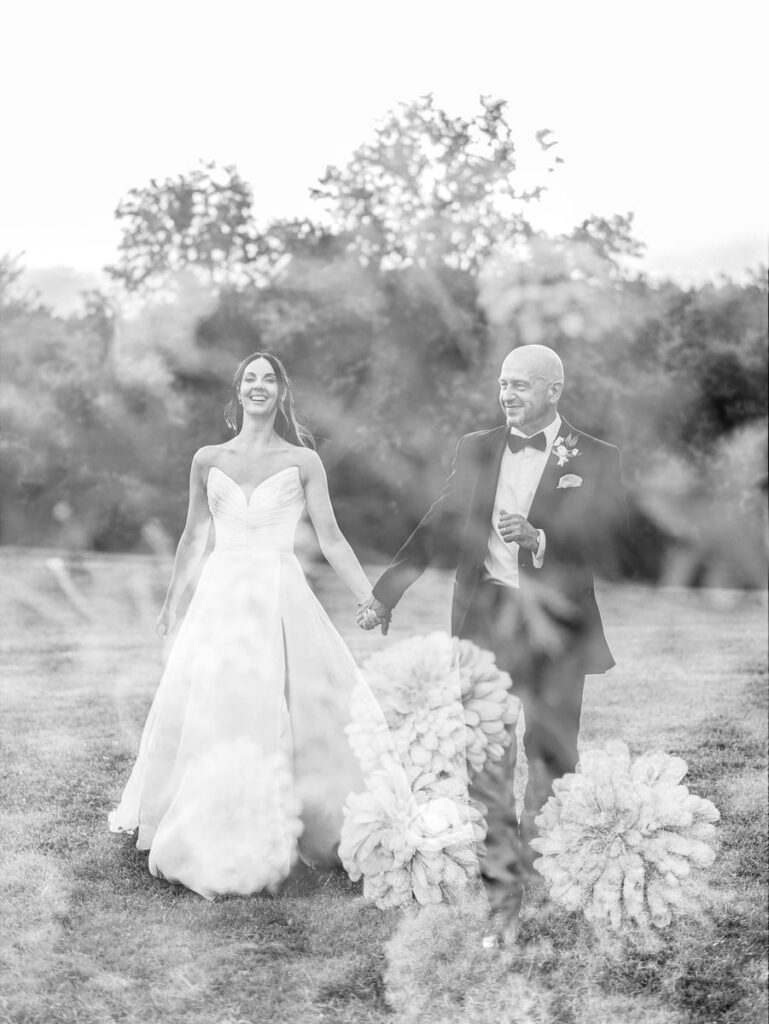 Bride and groom portrait at clos des charmes
