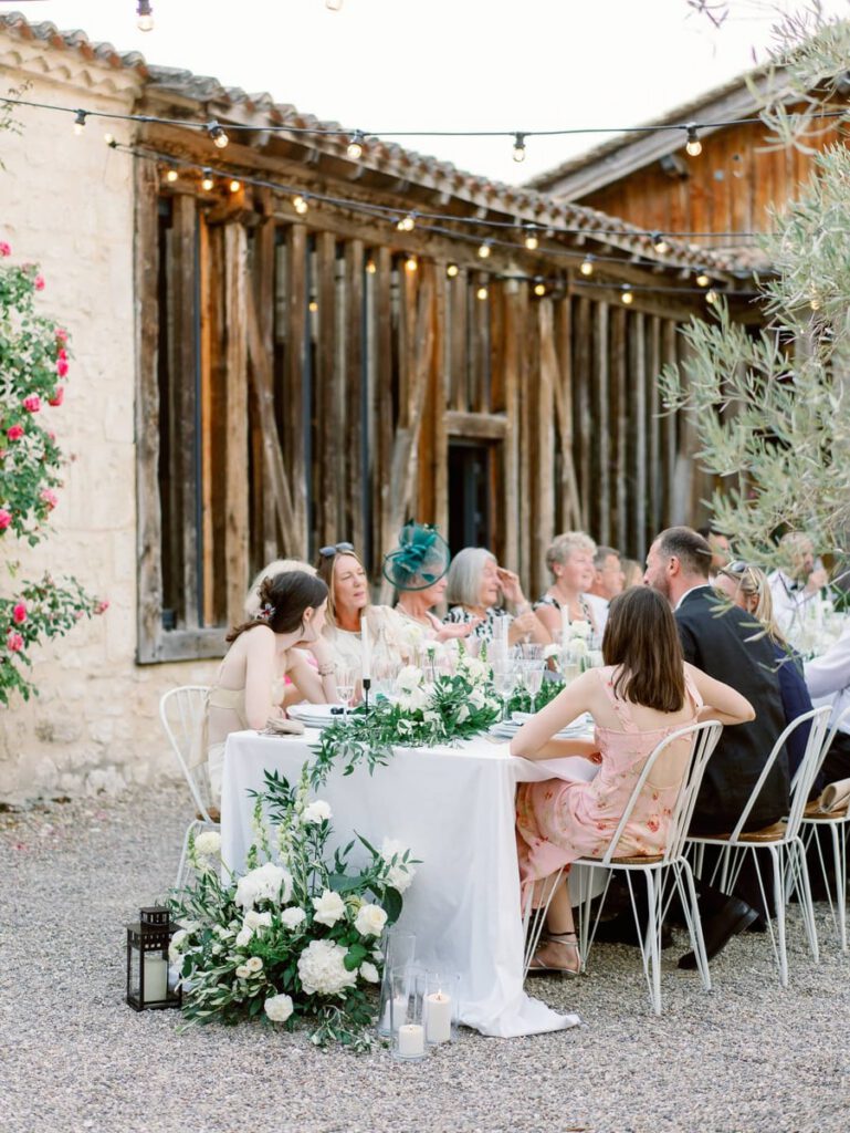 wedding dinner at clos des charmes
