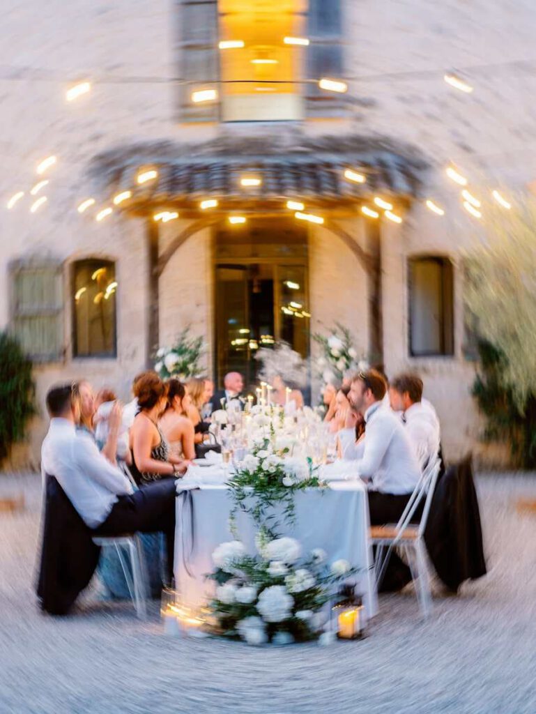 wedding dinner at clos des charmes by night