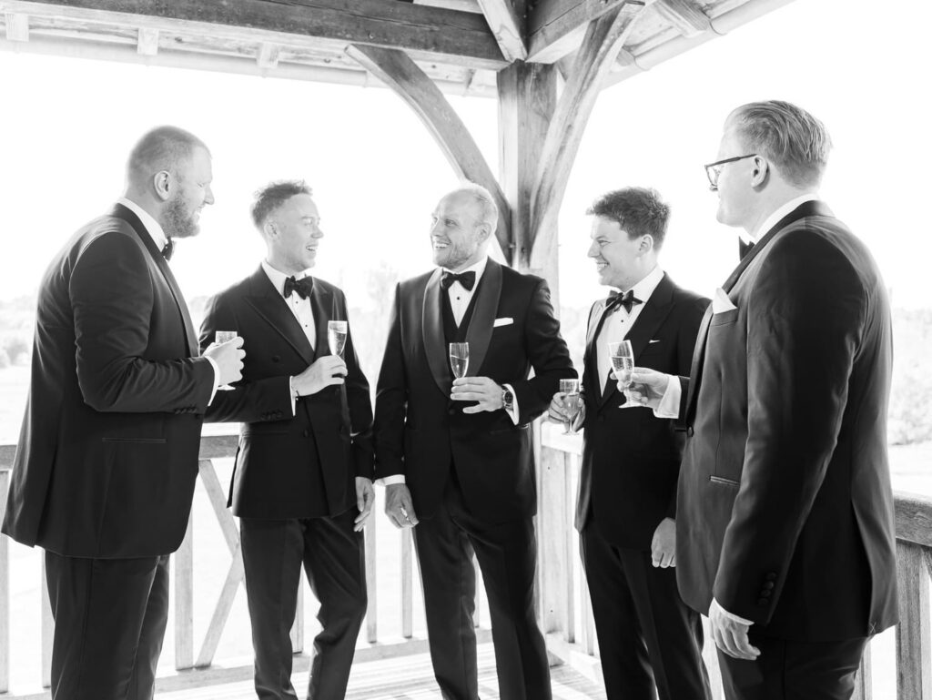 Groom and groosmen getting ready