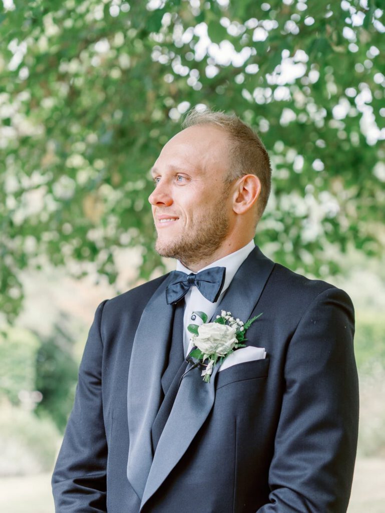 Groom look at the bride