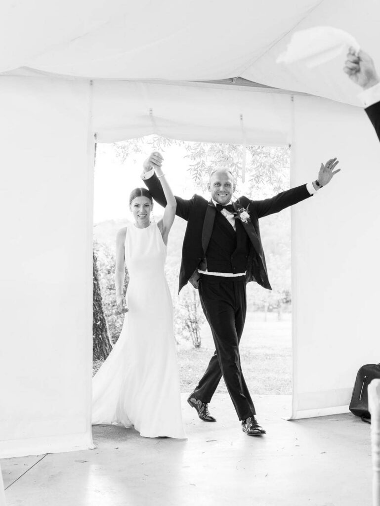 Bride and groom entrance at the reception
