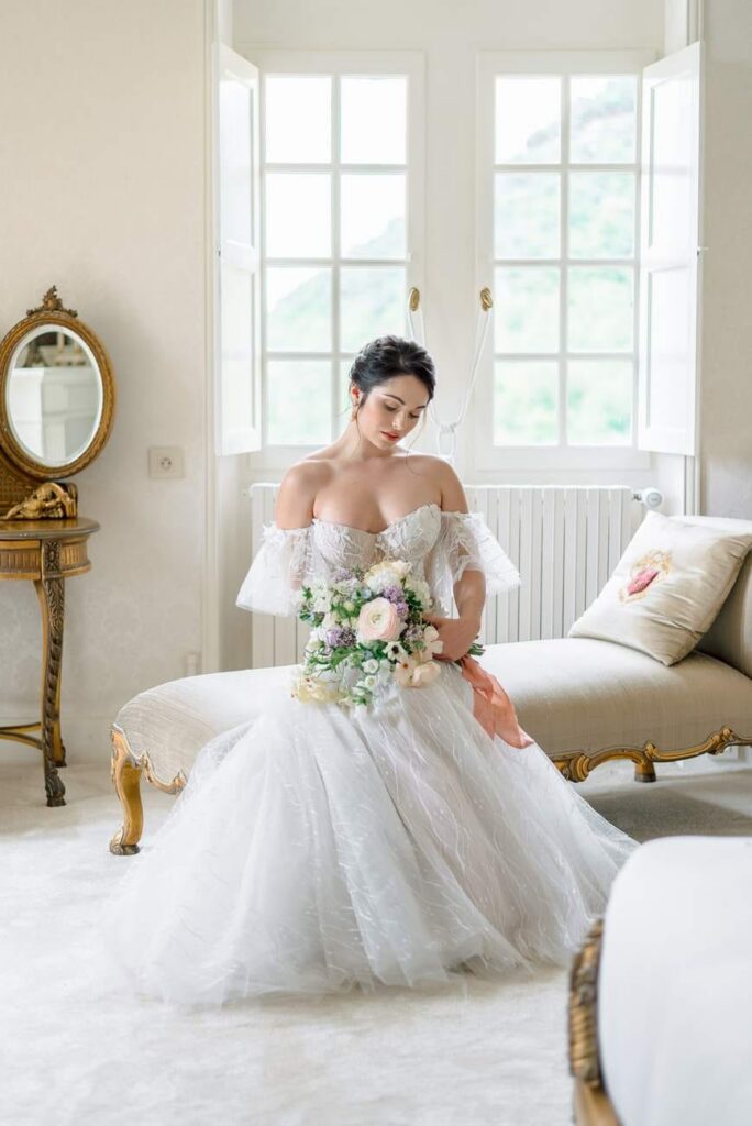 bride portrait at chateau de rouffillac