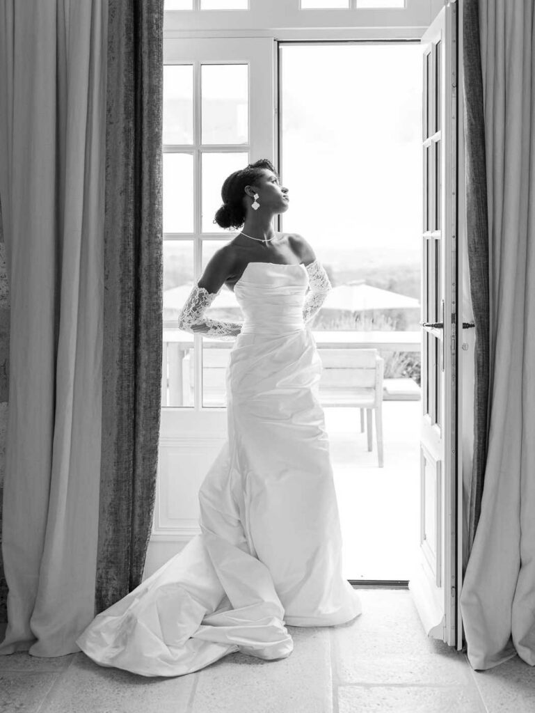Editorial Bride portrait at Chateau de Bagatelle in Dordogne
