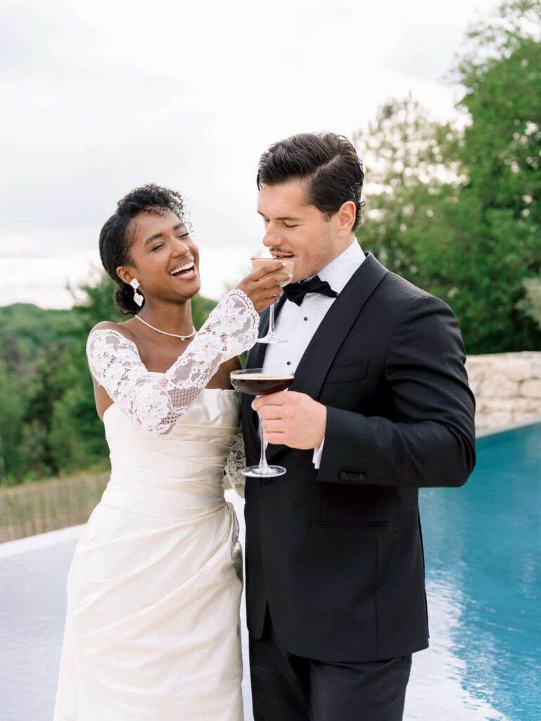 Espresso Martini wedding at Chateau de Bagatelle in Dordogne