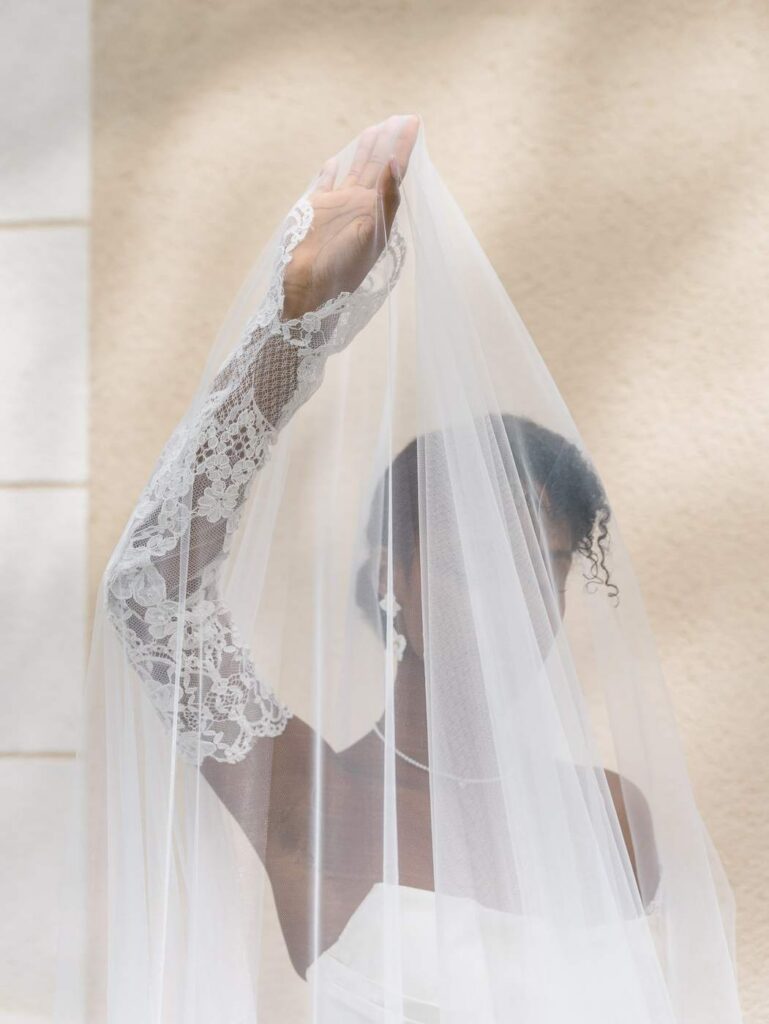 Bride portrait at Chateau de Bagatelle in Dordogne