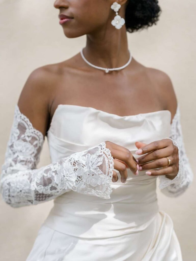 Bride portrait at Chateau de Bagatelle in Dordogne