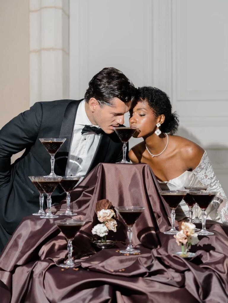 Espresso Martini wedding at Chateau de Bagatelle in Dordogne