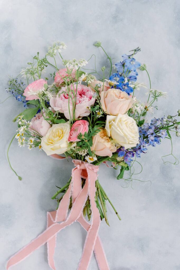Pastel wedding bouquet